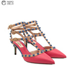 Pink Studded High Heel Shoes Size 36 *