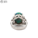 Rare Platinum 900 Opal and Diamond Ring Investment Piece