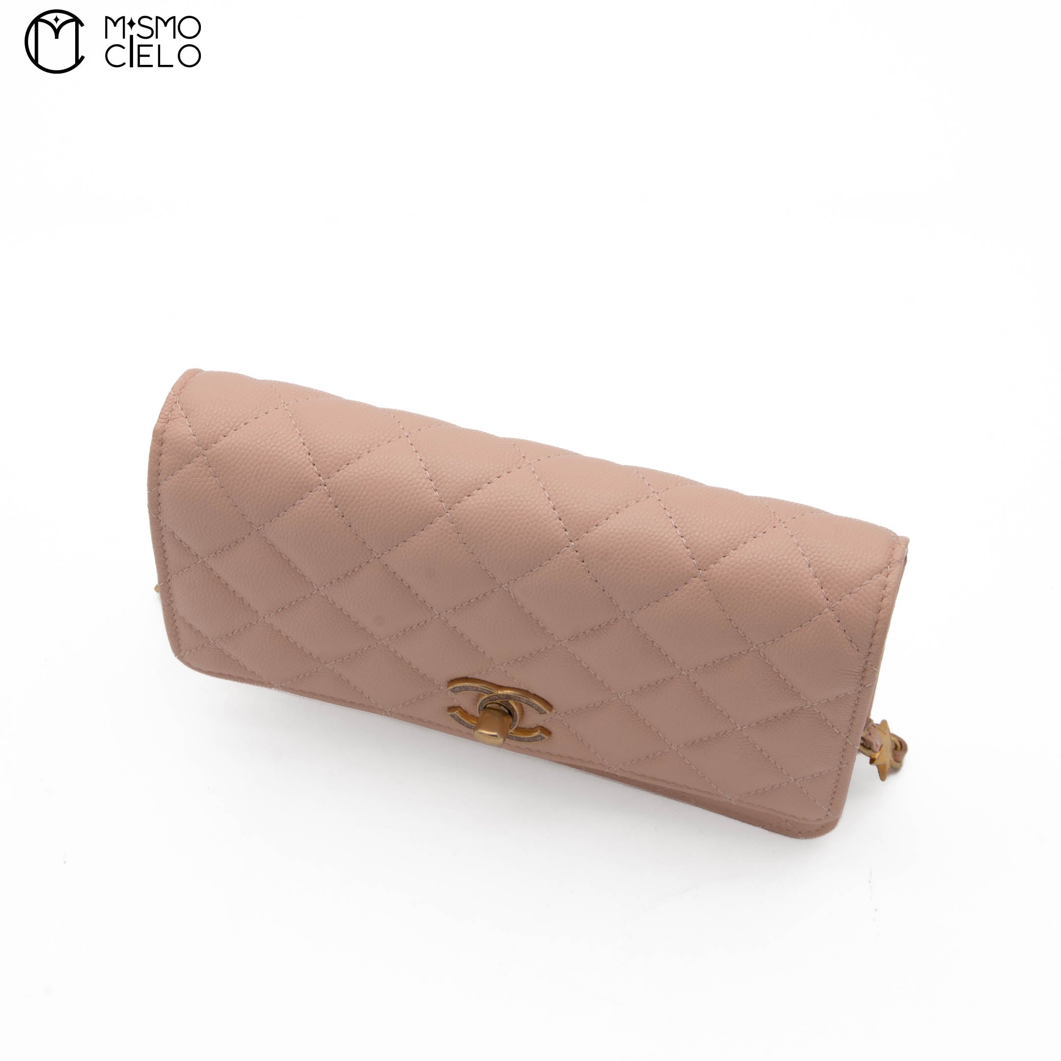Special Edition Pink Matelasse Caviar Wallet with Chain  *