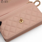Special Edition Pink Matelasse Caviar Wallet with Chain  *