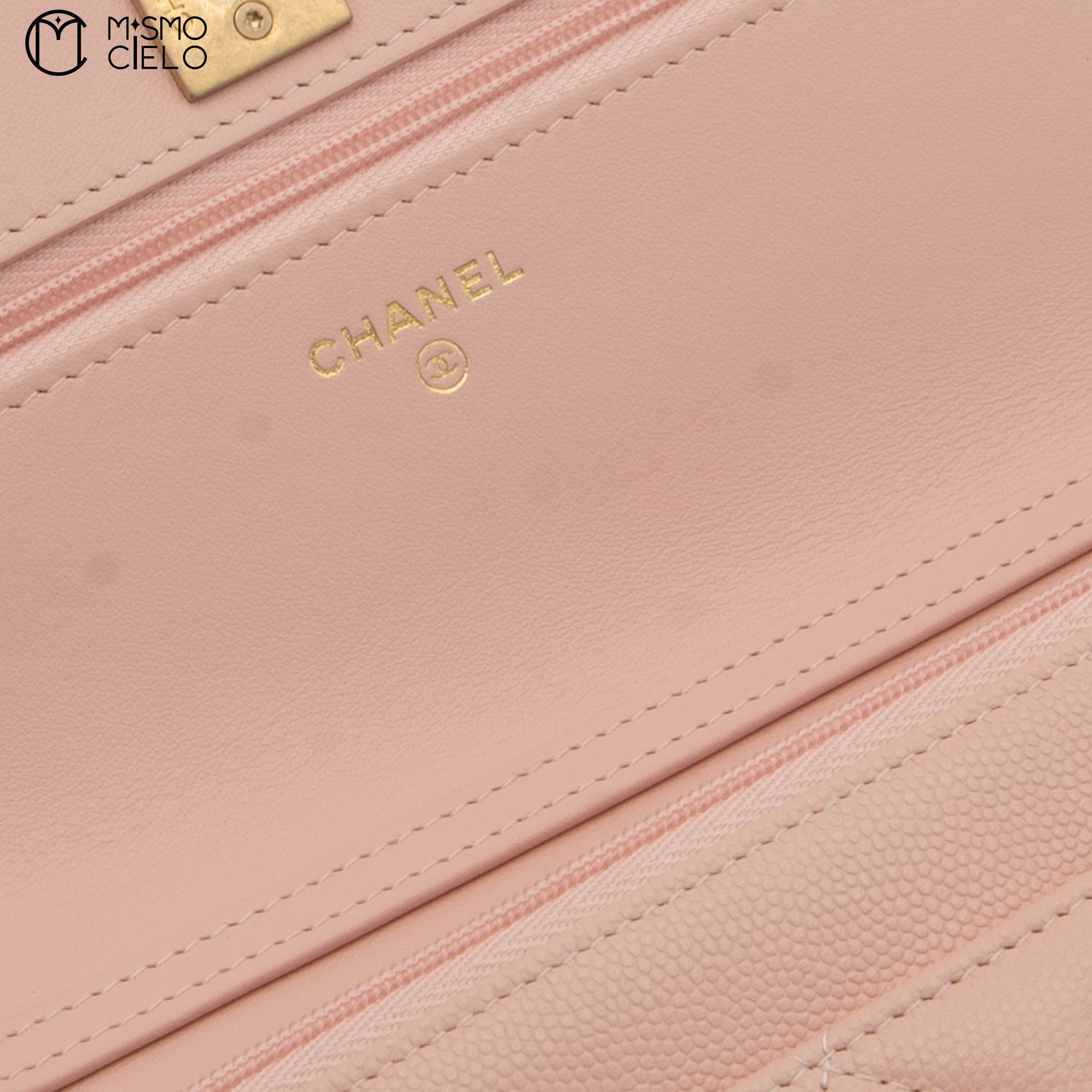 Special Edition Pink Matelasse Caviar Wallet with Chain  *