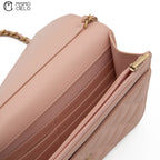 Special Edition Pink Matelasse Caviar Wallet with Chain  *
