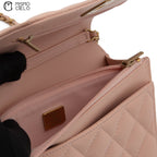 Special Edition Pink Matelasse Caviar Wallet with Chain  *
