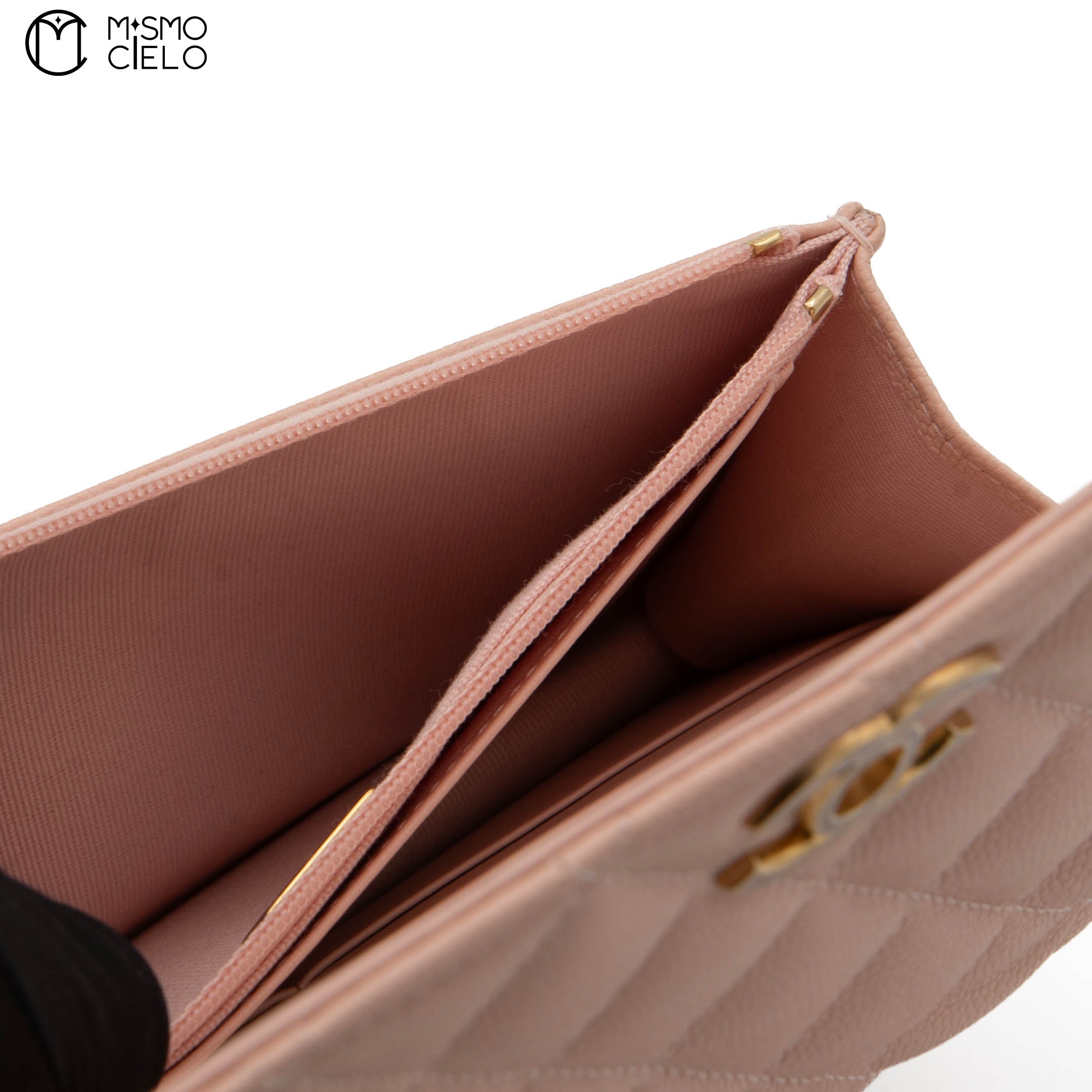 Special Edition Pink Matelasse Caviar Wallet with Chain  *