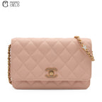 Special Edition Pink Matelasse Caviar Wallet with Chain  *