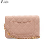 Special Edition Pink Matelasse Caviar Wallet with Chain  *