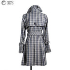 Navy Striped Trench Coat Blue London Label