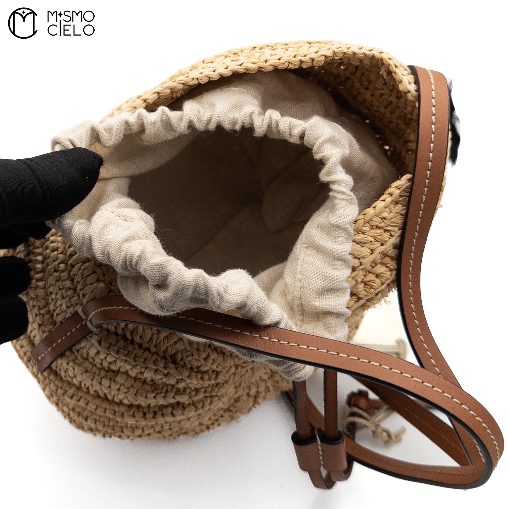 LOEWE Beige Raffia A623M96X01 Shell Shoulder Bag