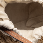 LOEWE Beige Raffia A623M96X01 Shell Shoulder Bag