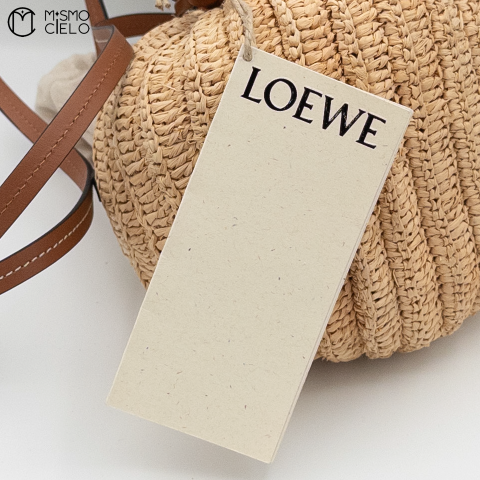 LOEWE Beige Raffia A623M96X01 Shell Shoulder Bag