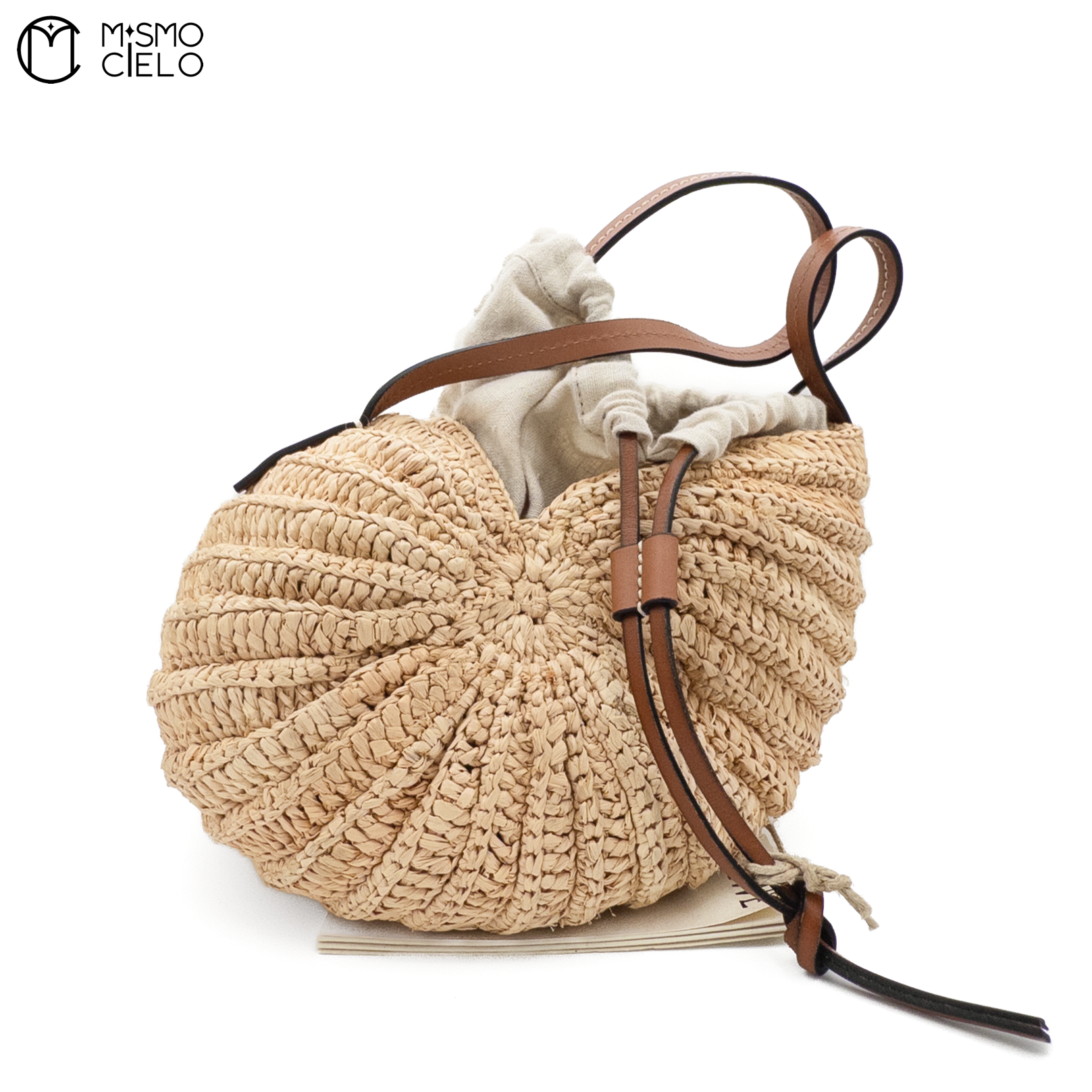 LOEWE Beige Raffia A623M96X01 Shell Shoulder Bag