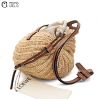LOEWE Beige Raffia A623M96X01 Shell Shoulder Bag