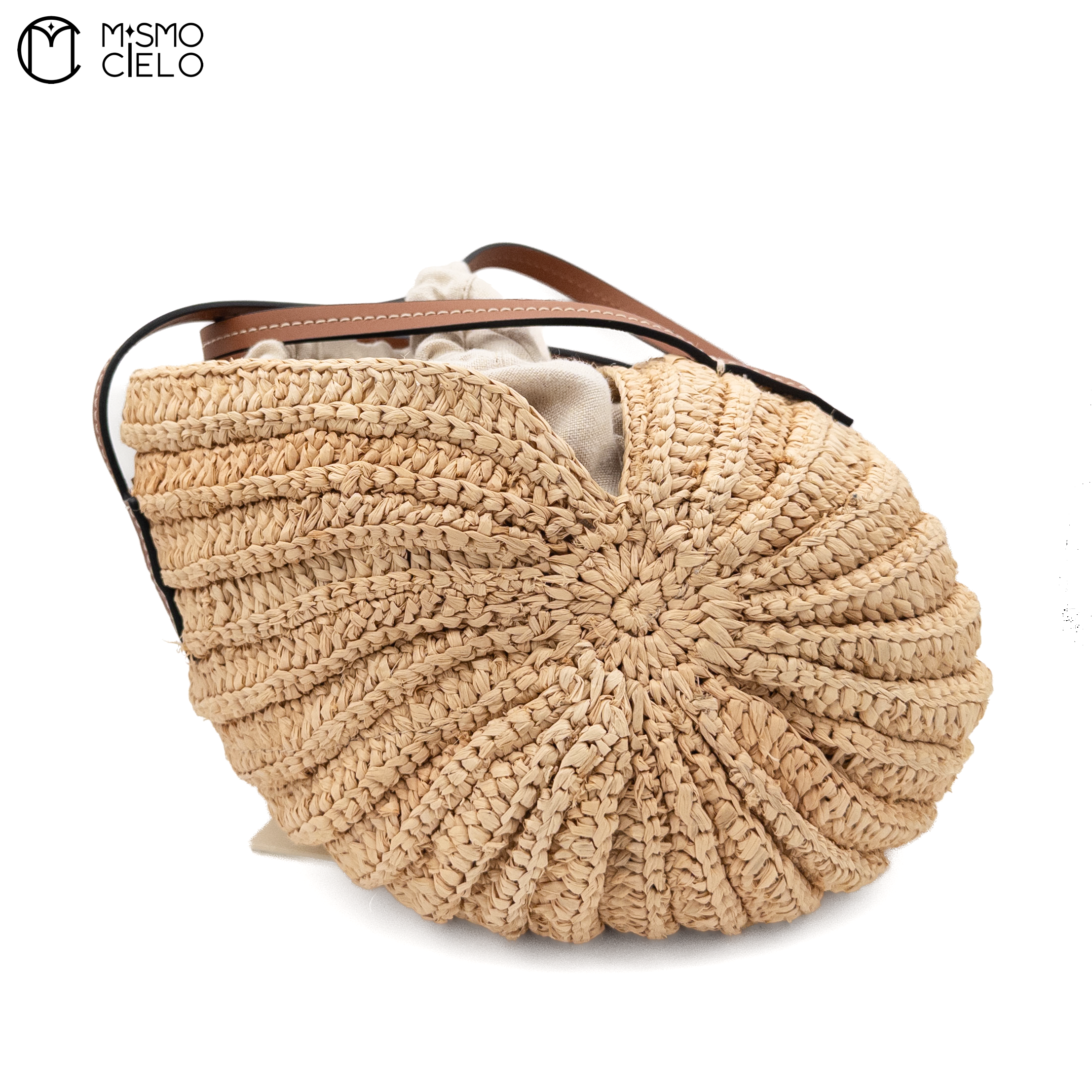 LOEWE Beige Raffia A623M96X01 Shell Shoulder Bag