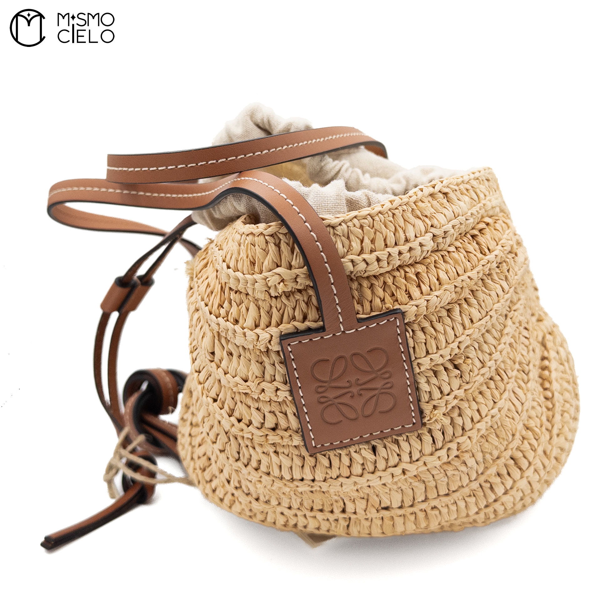 LOEWE Beige Raffia A623M96X01 Shell Shoulder Bag