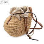 LOEWE Beige Raffia A623M96X01 Shell Shoulder Bag