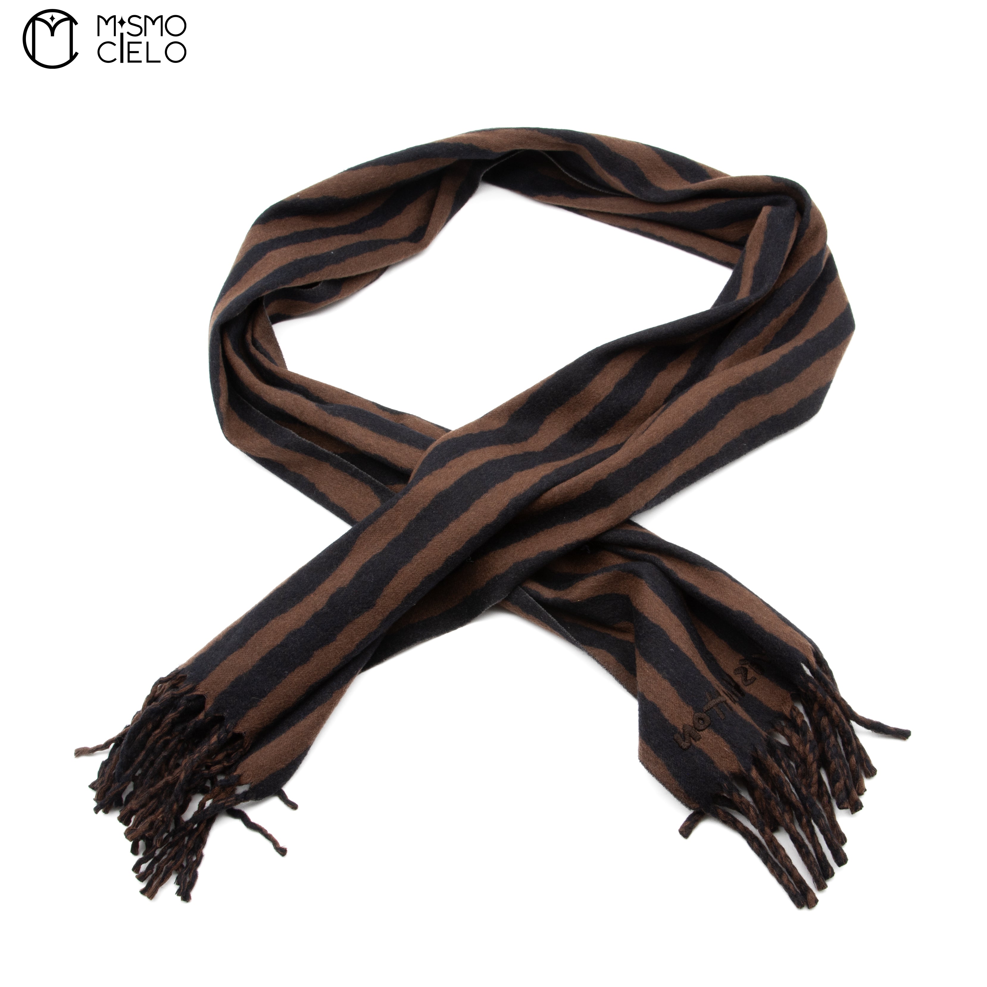 LOUIS VUITTON Brown Striped Scarf 140 cm *